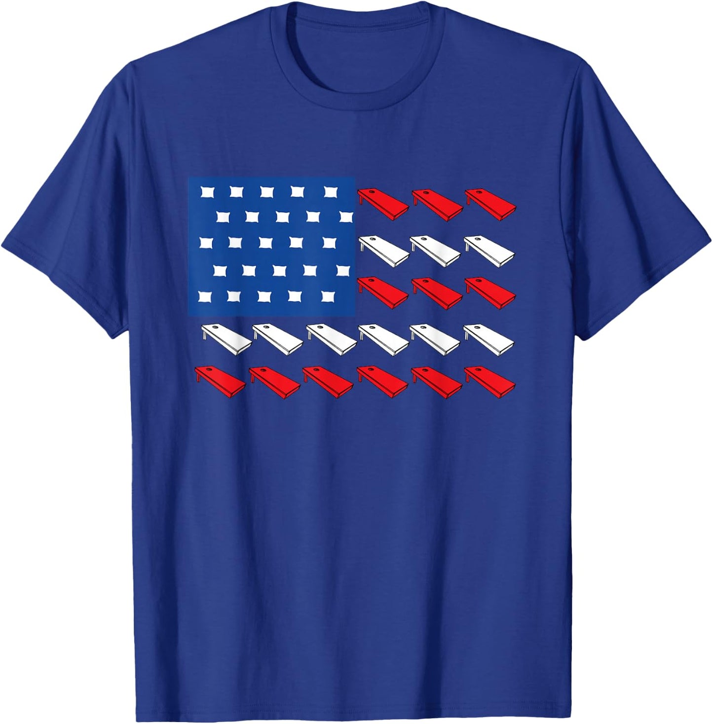 Cornhole American Flag For Player Drinking Team Men T-Shirt - T-Shirt | Royal