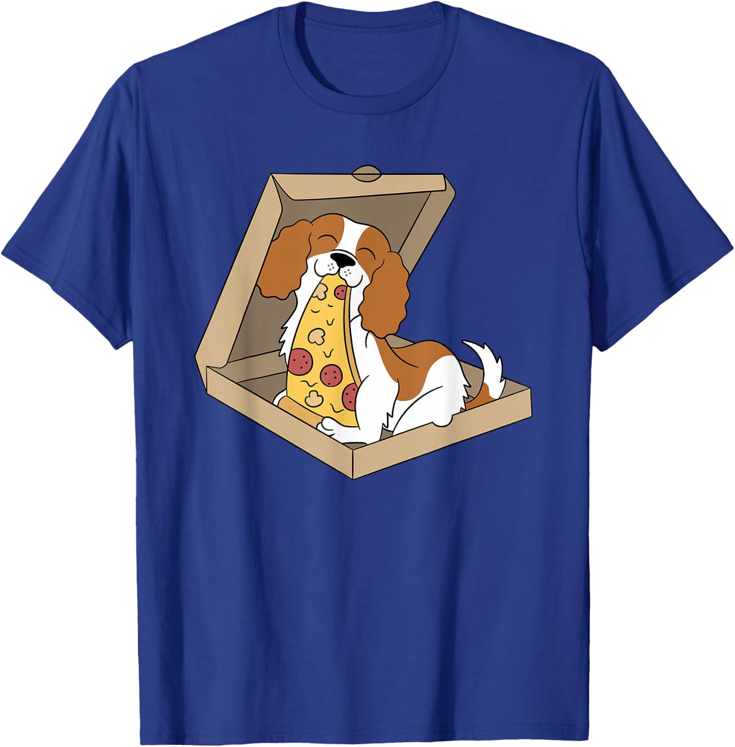 Cavalier King Charles Spaniel Pizza Food Funny Dog Women Girls Kids T-Shirt - T-Shirt | Royal