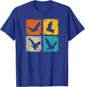 Retro squares falcons eagles falconry hawking falconer gift T-Shirt - T-Shirt | Royal