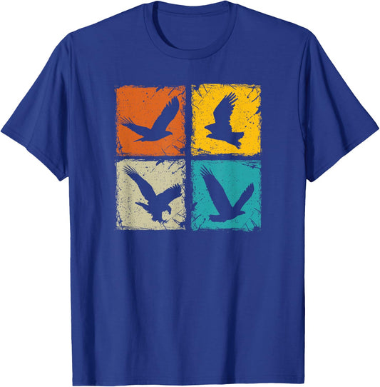 Retro squares falcons eagles falconry hawking falconer gift T-Shirt - T-Shirt | Royal