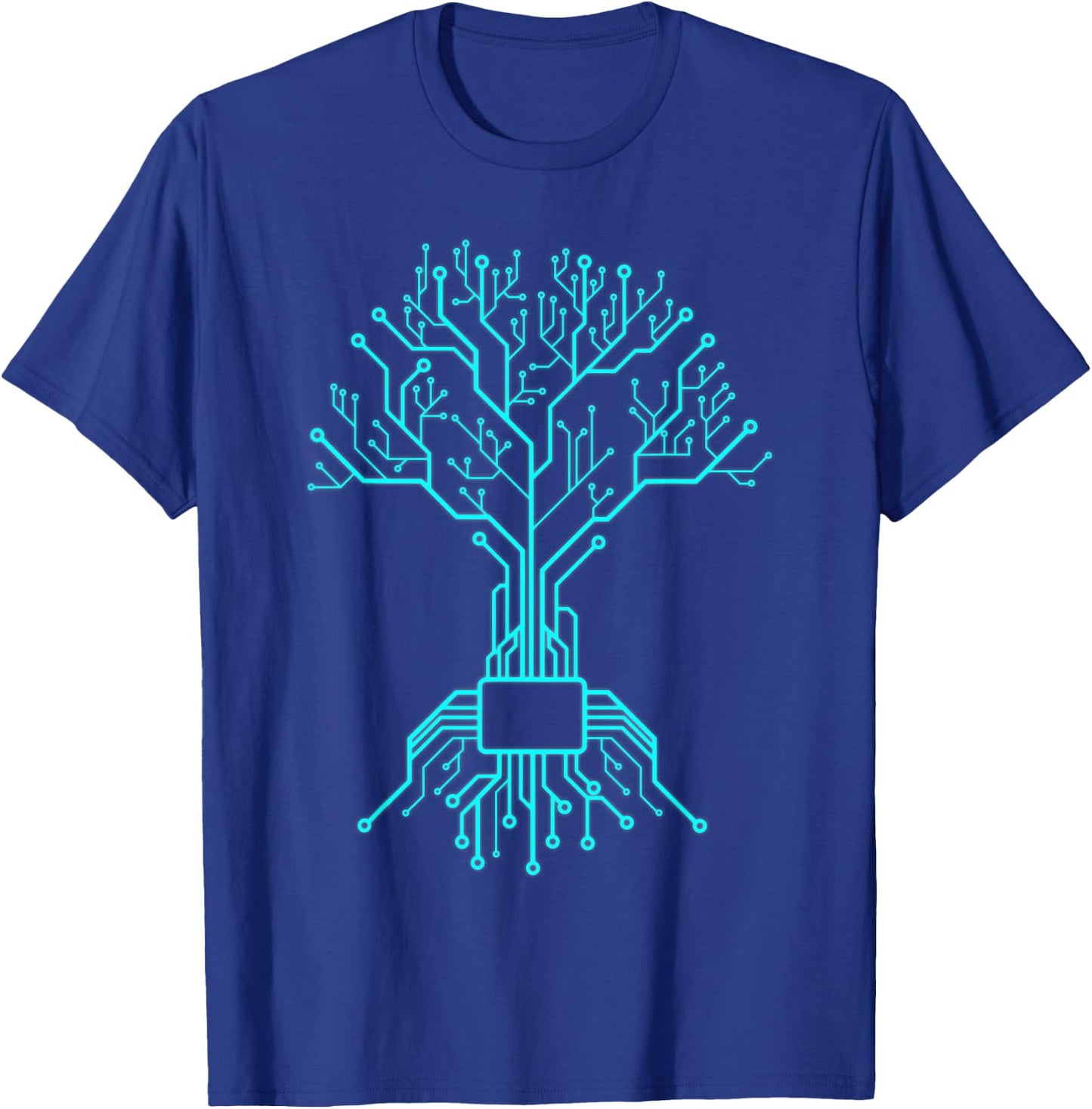 Computer Chip CPU Core - Circuit Tree - Computer Geek Gift T-Shirt - T-Shirt | Royal