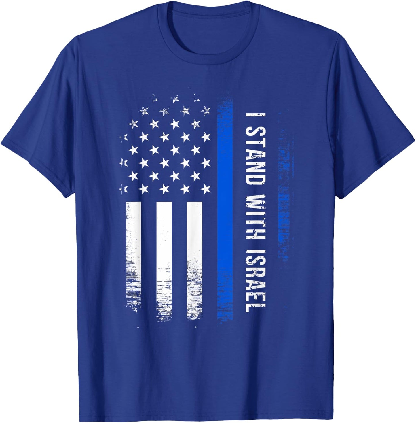 I Stand With Israel American Flag Jewish Freedom Solidarity T-Shirt - T-Shirt | Royal