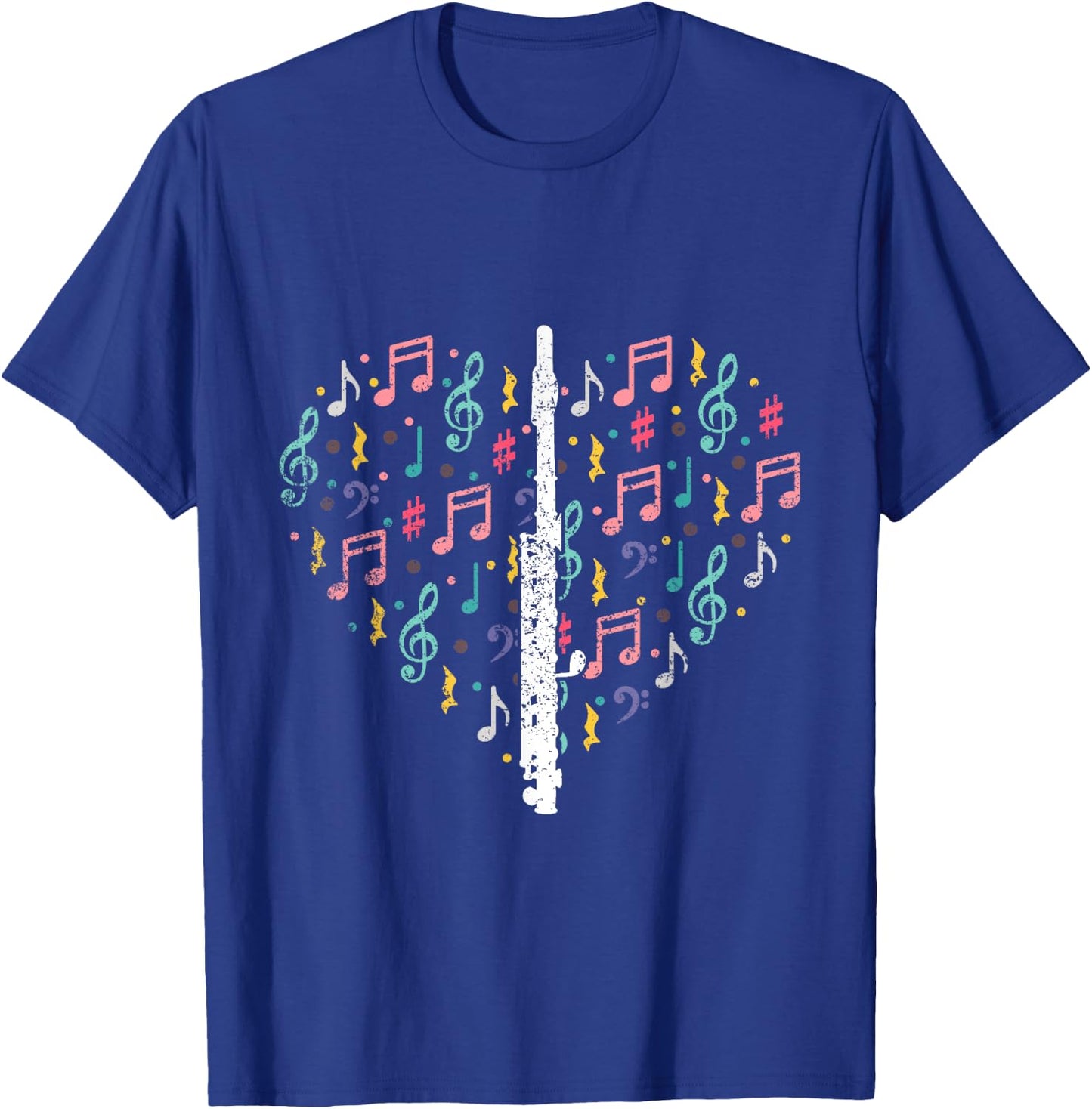 Musical Instruments Music Notes Lover Flute T-Shirt - T-Shirt | Royal