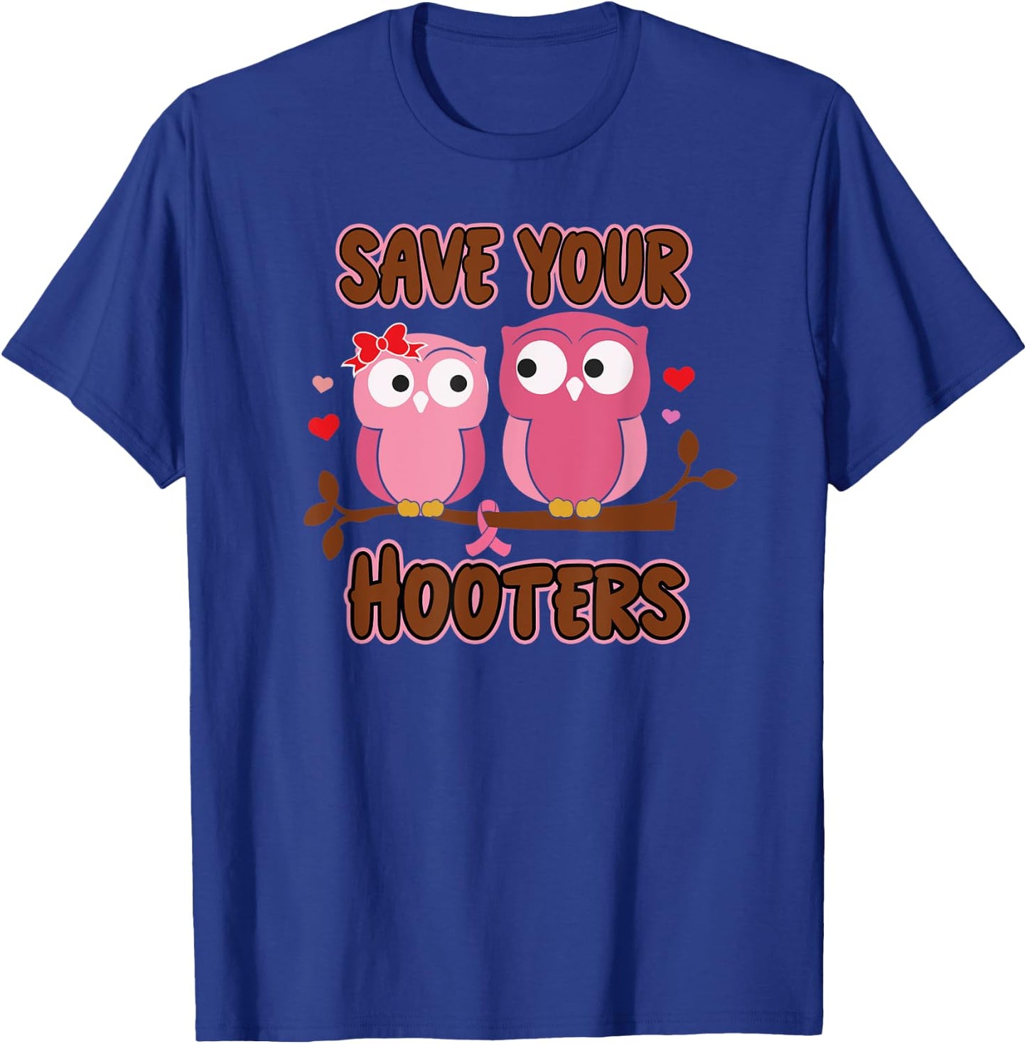 Breast Cancer Save Hooters Fight Breast Cancer T-Shirt - T-Shirt | Royal