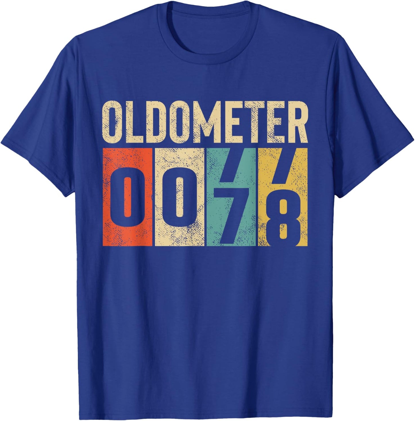 Funny 78 Years Old Oldometer Vintage 78th Birthday Odometer T-Shirt - T-Shirt | Royal