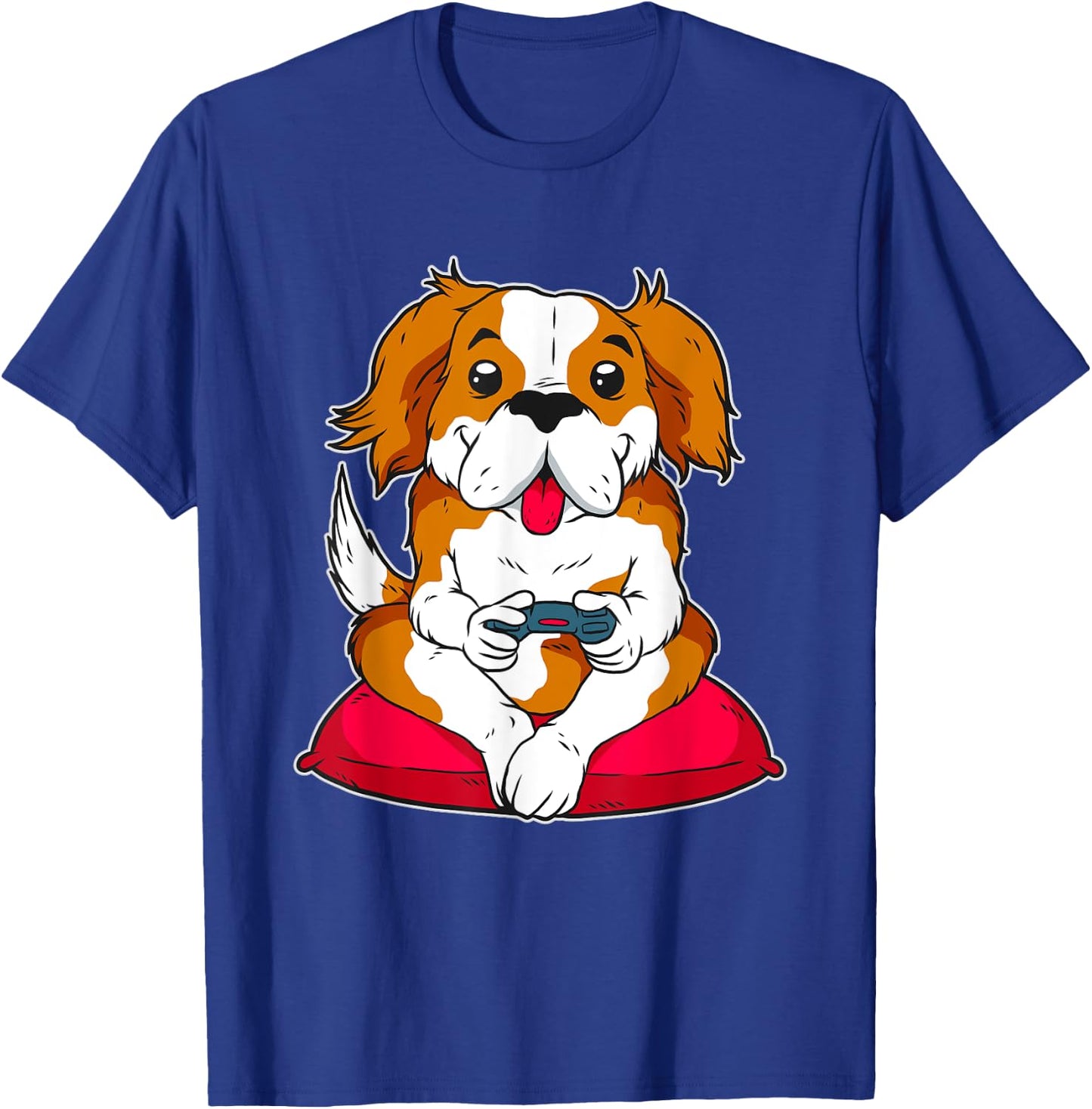 Cute Gamer Dog Gaming Women T-Shirt - T-Shirt | Royal