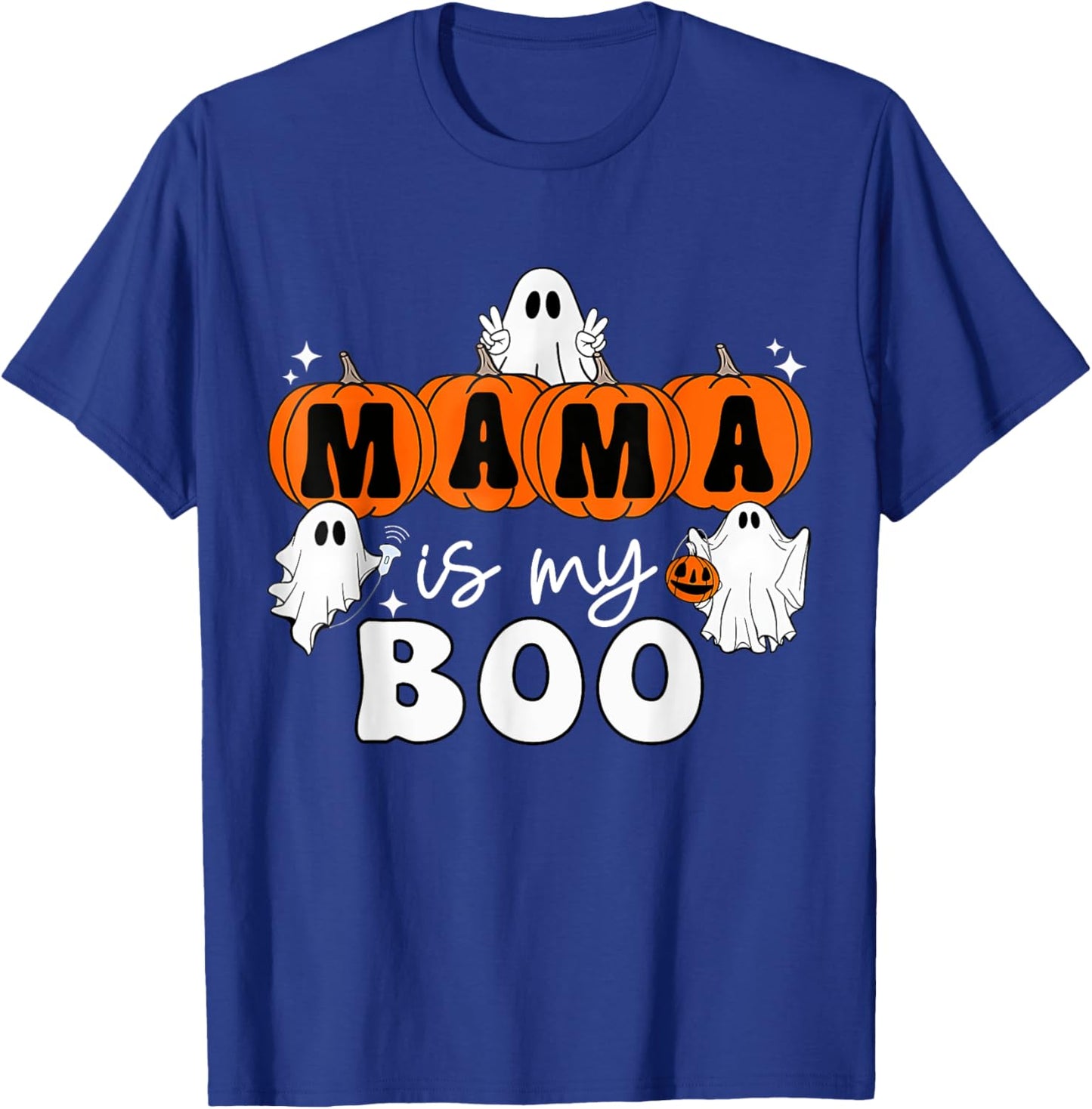 Retro Groovy Mama Is My Boo Cute Toddler Halloween Boys Girl T-Shirt - T-Shirt | Royal