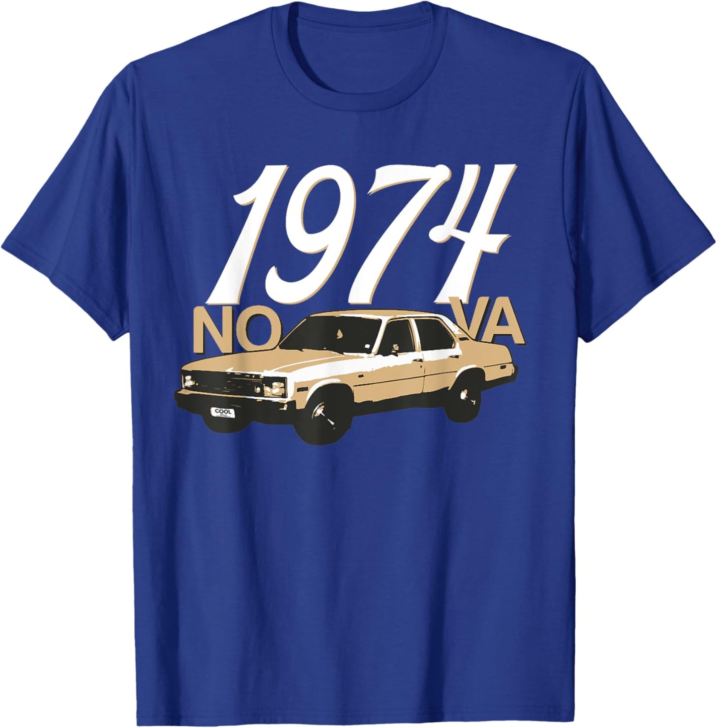 1974 74 Chevys Nova 2 Classic Car Old School Muscle Car T-Shirt - T-Shirt | Royal