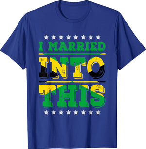 I Married Into This Jamaican Flag Funny In Law Wedding T-Shirt - T-Shirt | Royal
