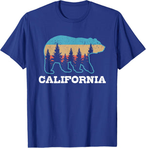Vintage California Retro Bear Grizzly Nature Souvenir T-Shirt - T-Shirt | Royal