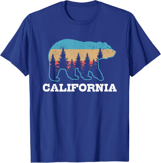 Vintage California Retro Bear Grizzly Nature Souvenir T-Shirt - T-Shirt | Royal