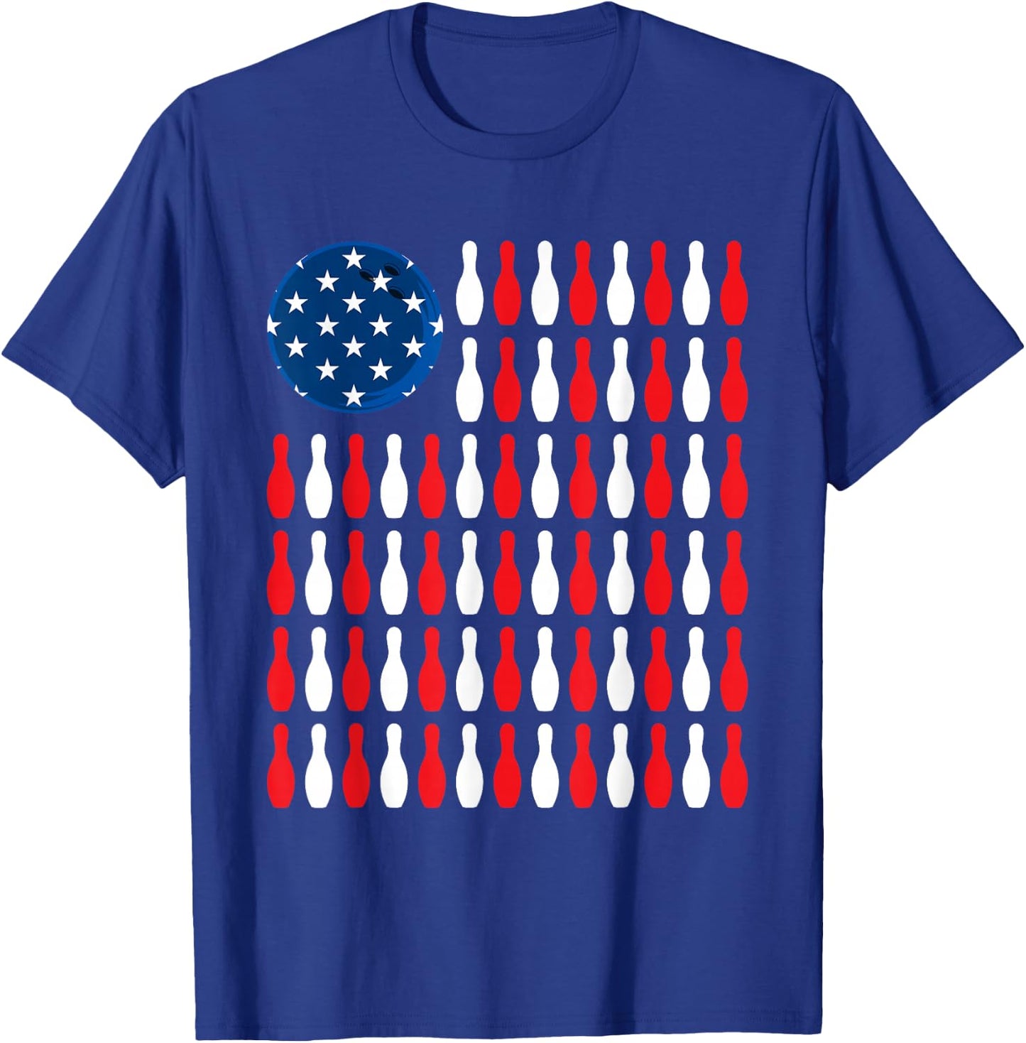 American Flag - Patriotic Bowler & Bowling Small T-Shirt - T-Shirt | Royal