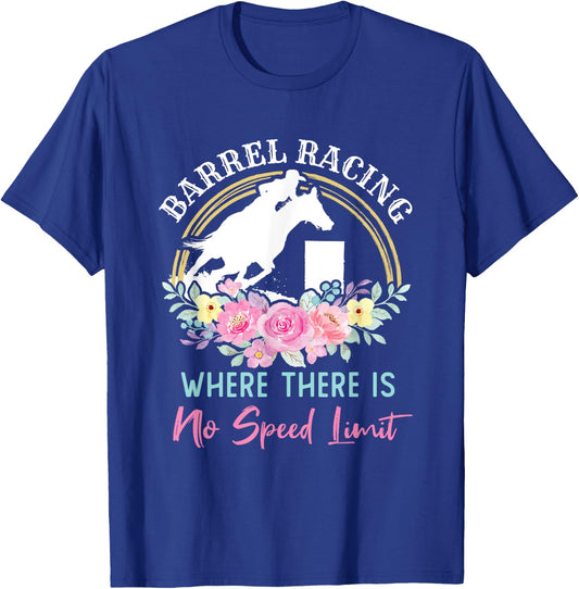 Barrel Racing Racer Speed Limit Cute Cowgirl T-Shirt - T-Shirt | Royal