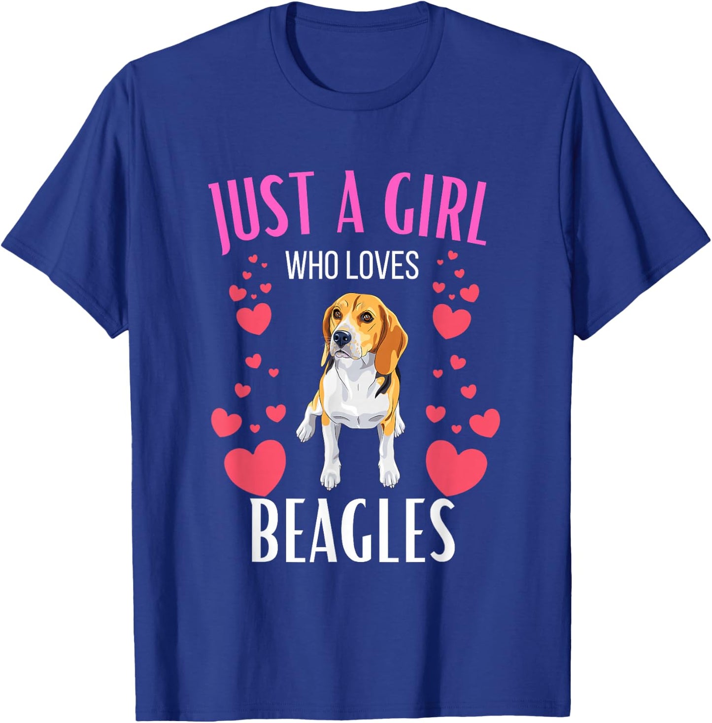 Just A Girl Who Loves Beagles Funny Cute Beagle Lover T-Shirt - T-Shirt | Royal