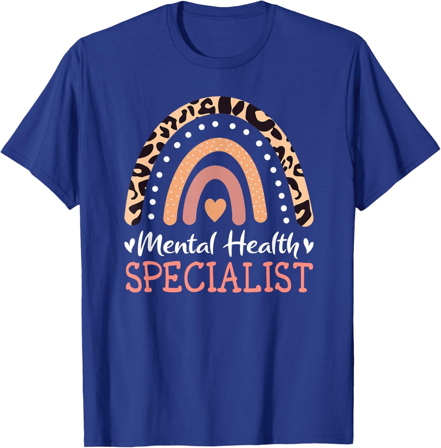 Mental Health Specialist Leopard Rainbow T-Shirt - T-Shirt | Royal