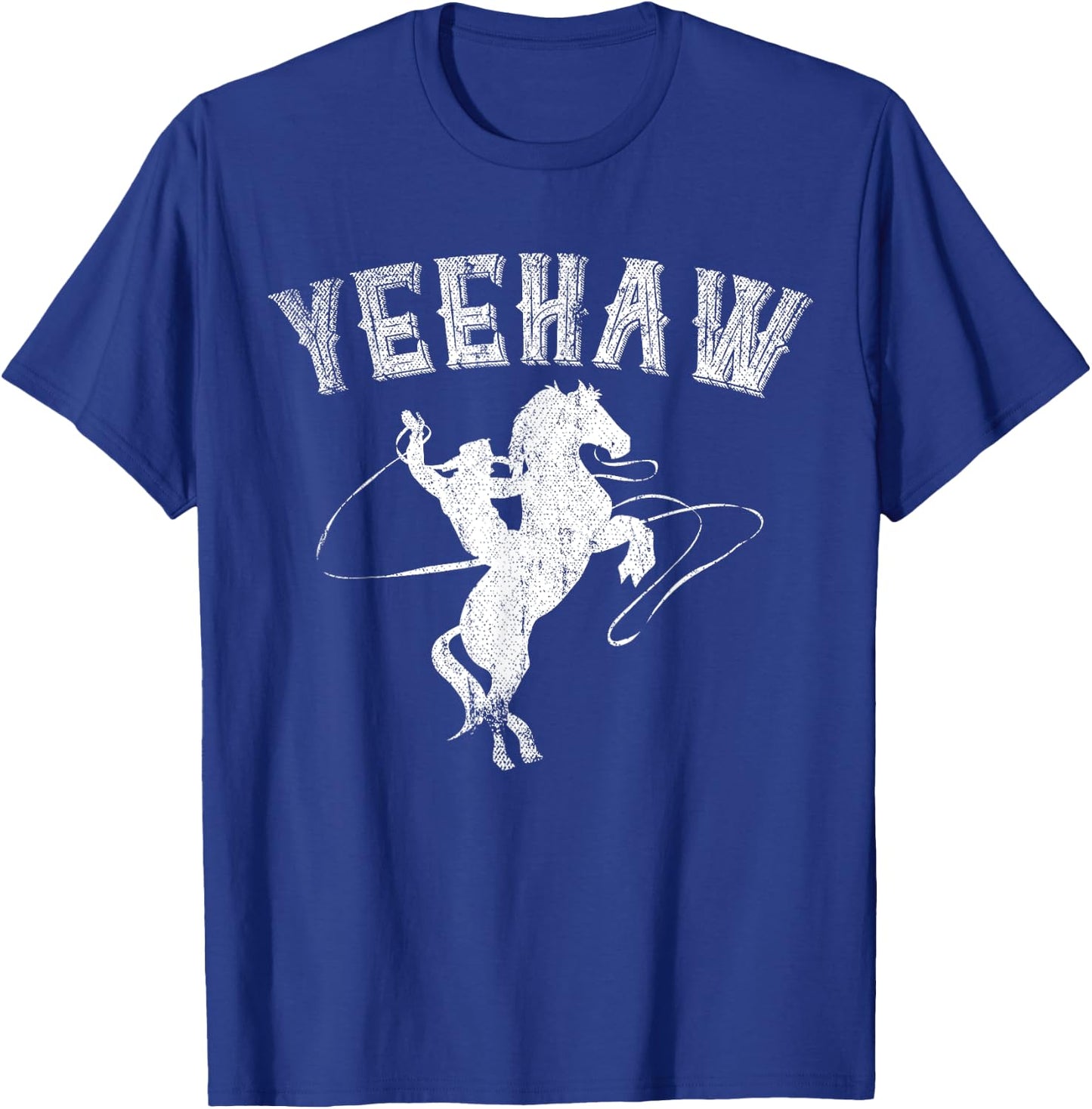 Funny Western Gift Horse Bull Riding Rodeo Yeehaw Cowboy T-Shirt - T-Shirt | Royal
