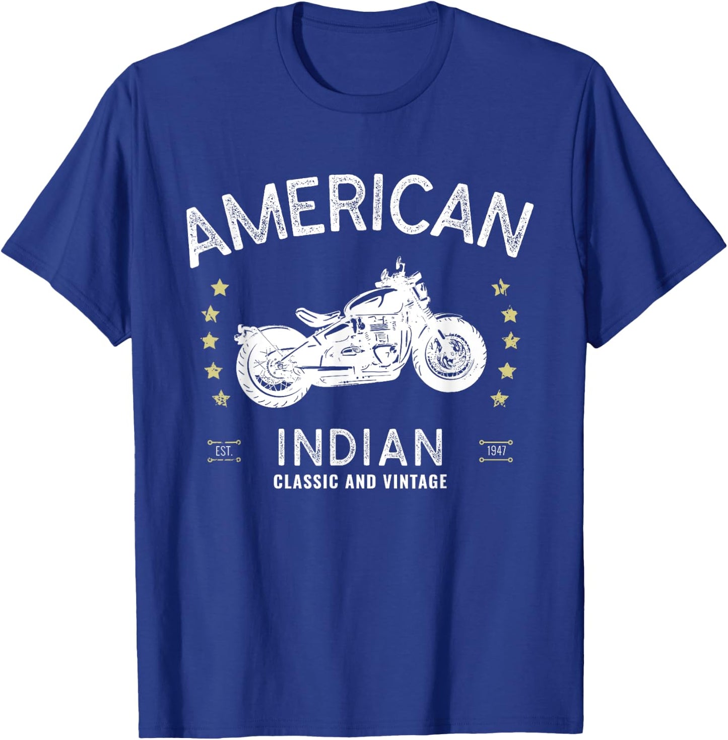 Retro Vintage American Motorcycle Indian Biker Club T-Shirt - T-Shirt | Royal