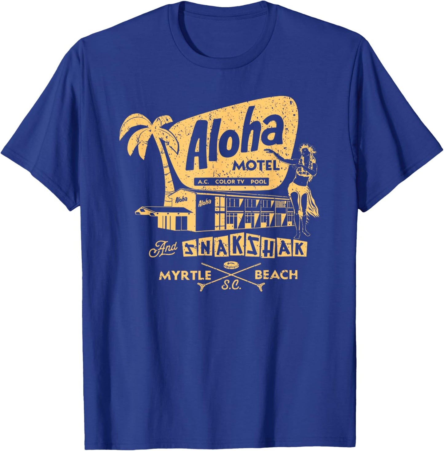 Aloha Summer Motel Vintage T-Shirt - T-Shirt | Royal