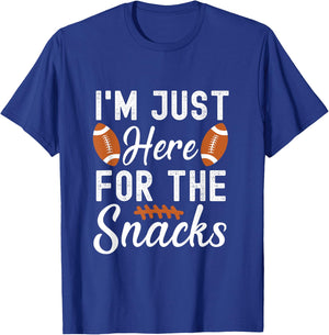 Just Here For The Snacks Funny American Football T-Shirt - T-Shirt | Royal