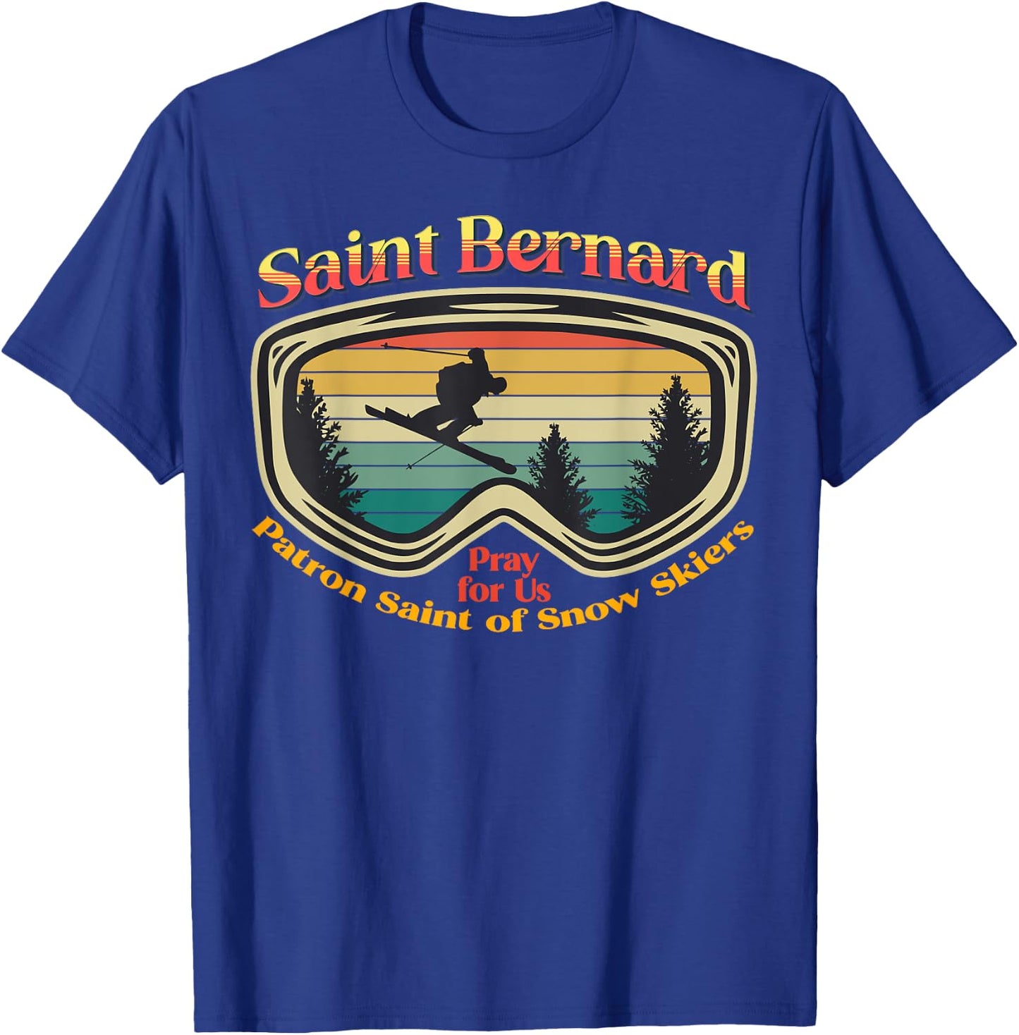 Saint Bernard of Montjoux Vintage Sunset Snow Ski T-Shirt - T-Shirt | Royal