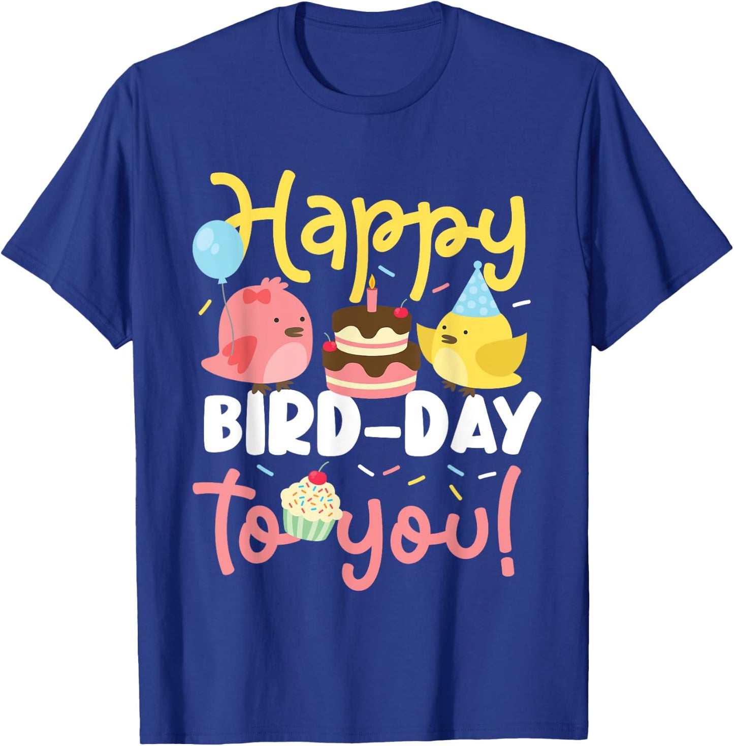 Happy bird day birds for a children's birthday party T-Shirt - T-Shirt | Royal