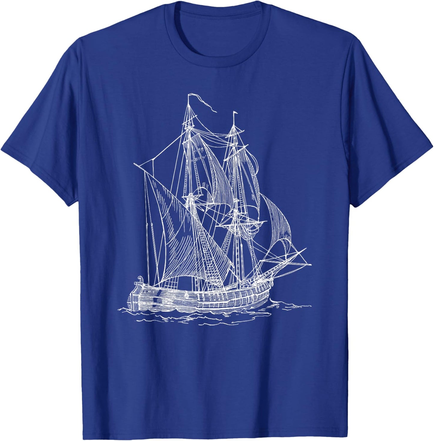 Vintage Sailboat Ship Nautical Yacht Gift travel lovers T-Shirt - T-Shirt | Royal