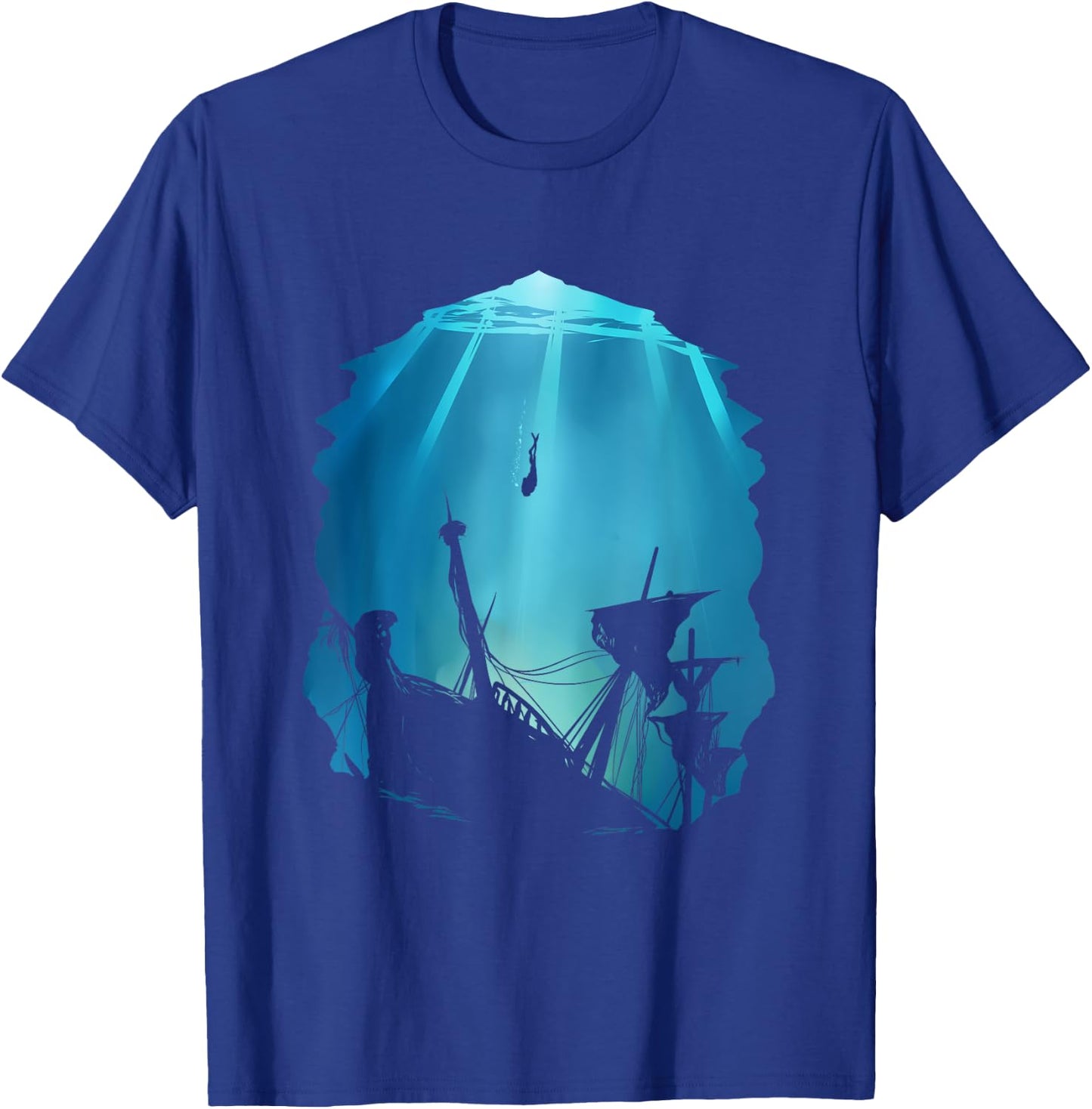 Wreck Diving for Diver Scuba Diving Underwater Shipwreck T-Shirt - T-Shirt | Royal