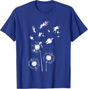 Floral Flower Dandelion Dog Lover Border Collie Women Kids T-Shirt - T-Shirt | Royal