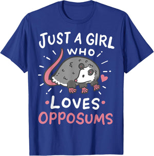 Possums Just a Girl Who Loves Opposums Funny Gift T-Shirt - T-Shirt | Royal