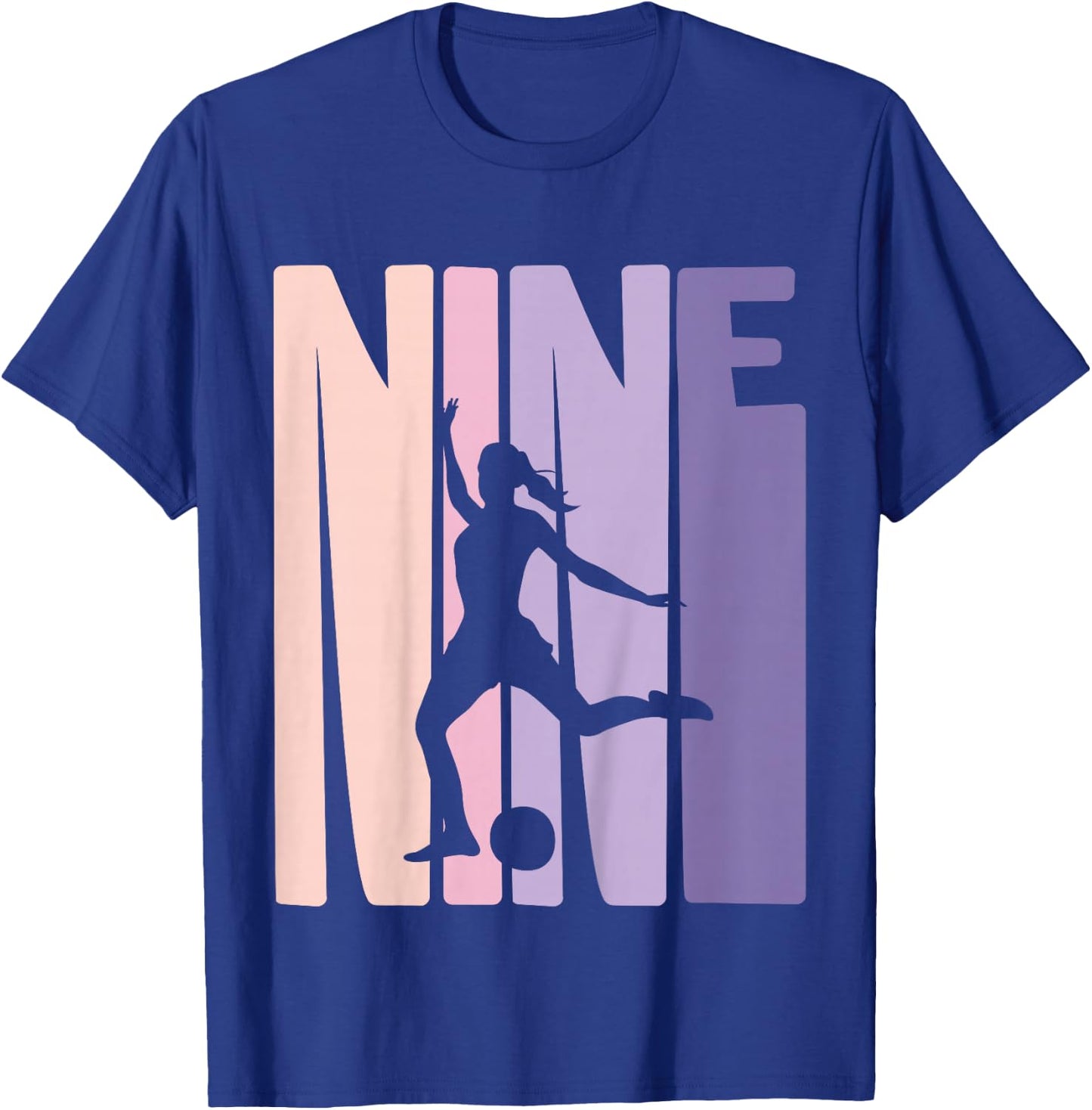 9 Years Soccer Girls Gift 9th Birthday Football Player T-Shirt - T-Shirt | Royal