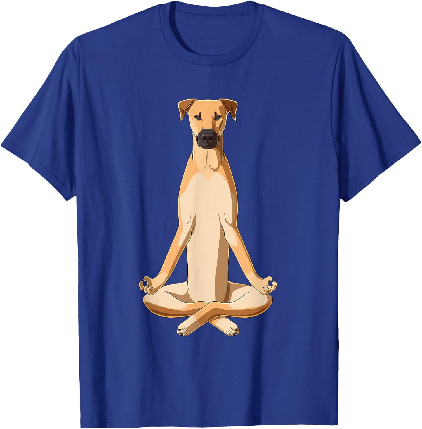 Funny Yoga Dog Black Mouth Cur T-Shirt - T-Shirt | Royal