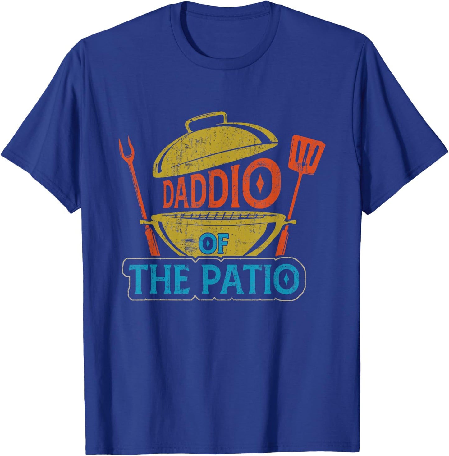Daddio Of The Patio Vintage BBQ Grill Barbecue Father's Day T-Shirt - T-Shirt | Royal