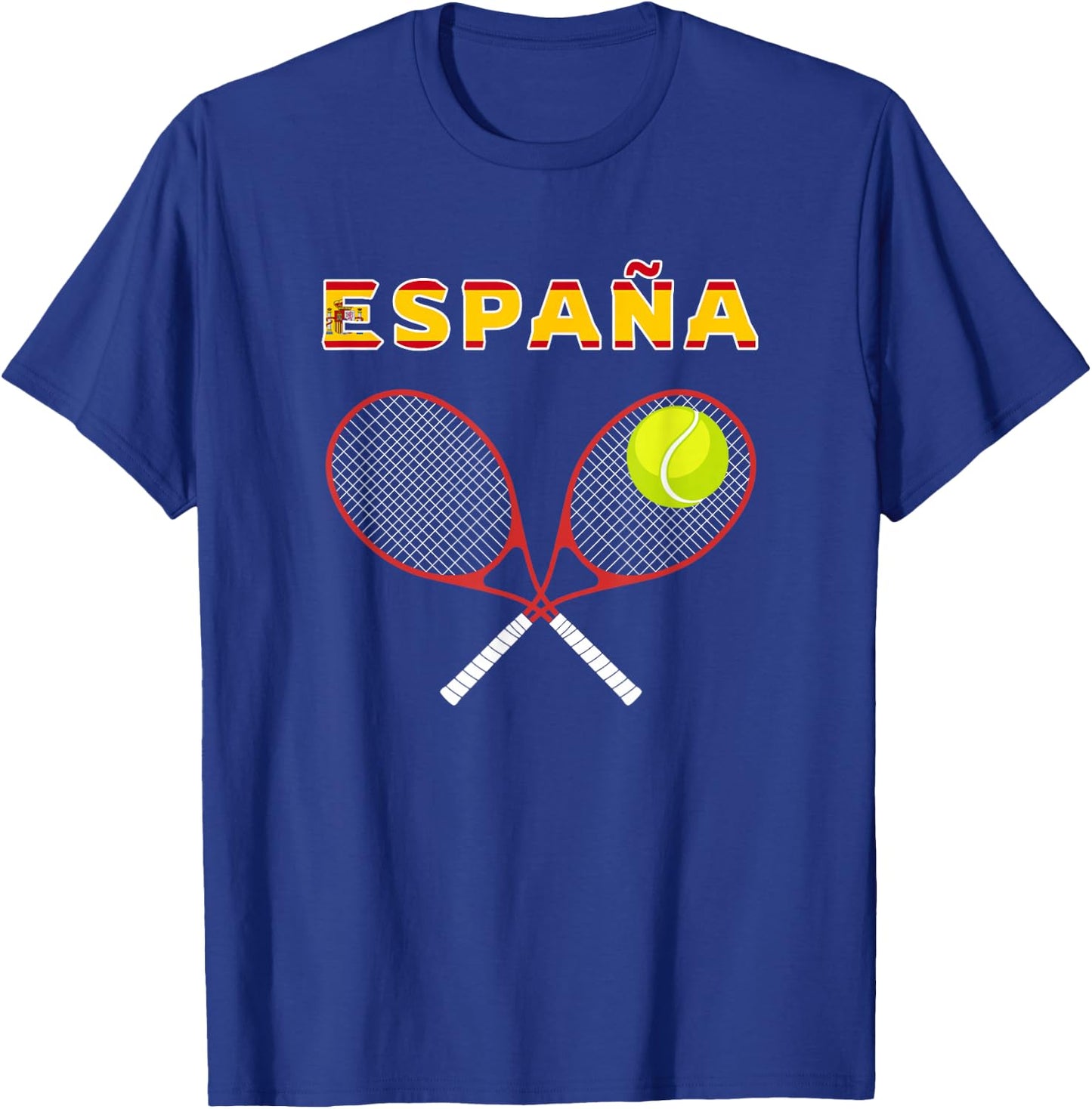Spain Tennis Ball, Racket / Country Flag España Player, Fans T-Shirt - T-Shirt | Royal