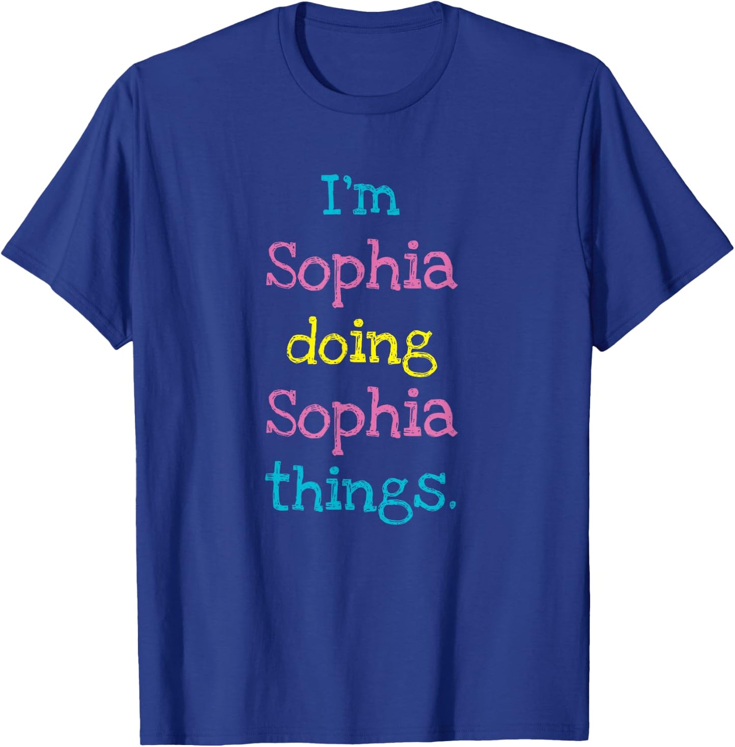 Sophia Cute Personalized Text Kid's Top for Girls T-Shirt - T-Shirt | Royal