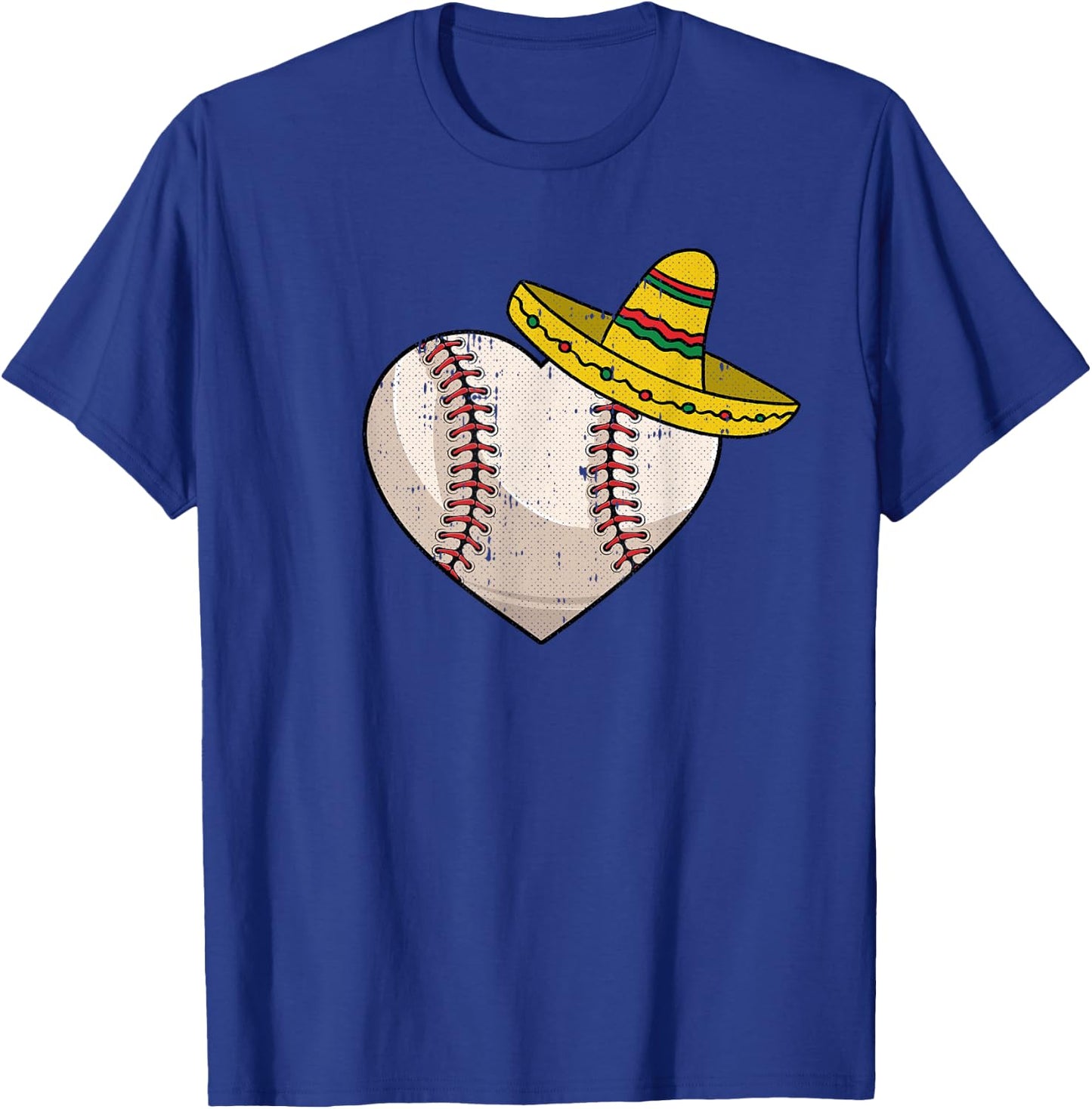 Baseball Heart Cinco De Mayo Funny Sport Sombrero Mexican T-Shirt - T-Shirt | Royal
