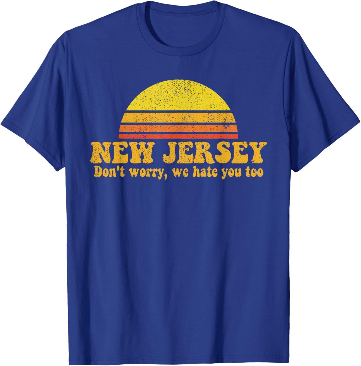 State of New Jersey Funny Vintage Slogan Retro Souvenir Gift T-Shirt - T-Shirt | Royal