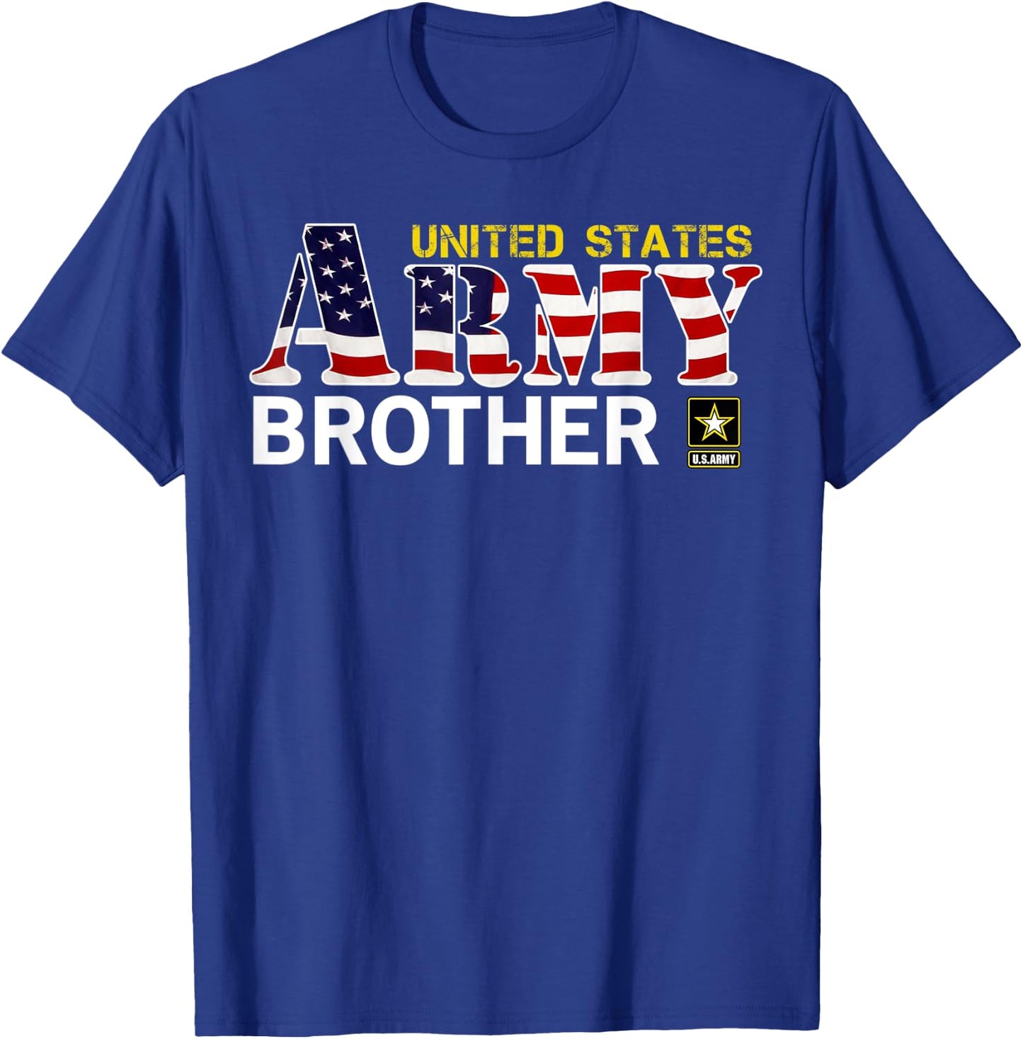 United States Army Brother With American Flag Gift Veteran Women Kids Men T-Shirt - T-Shirt | Royal