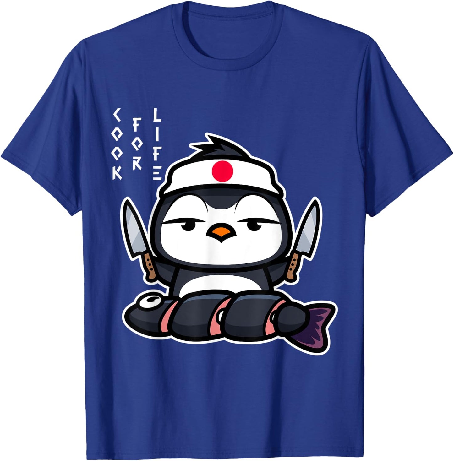 Japanese Penguin Cook Asian Food Funny T-Shirt - T-Shirt | Royal