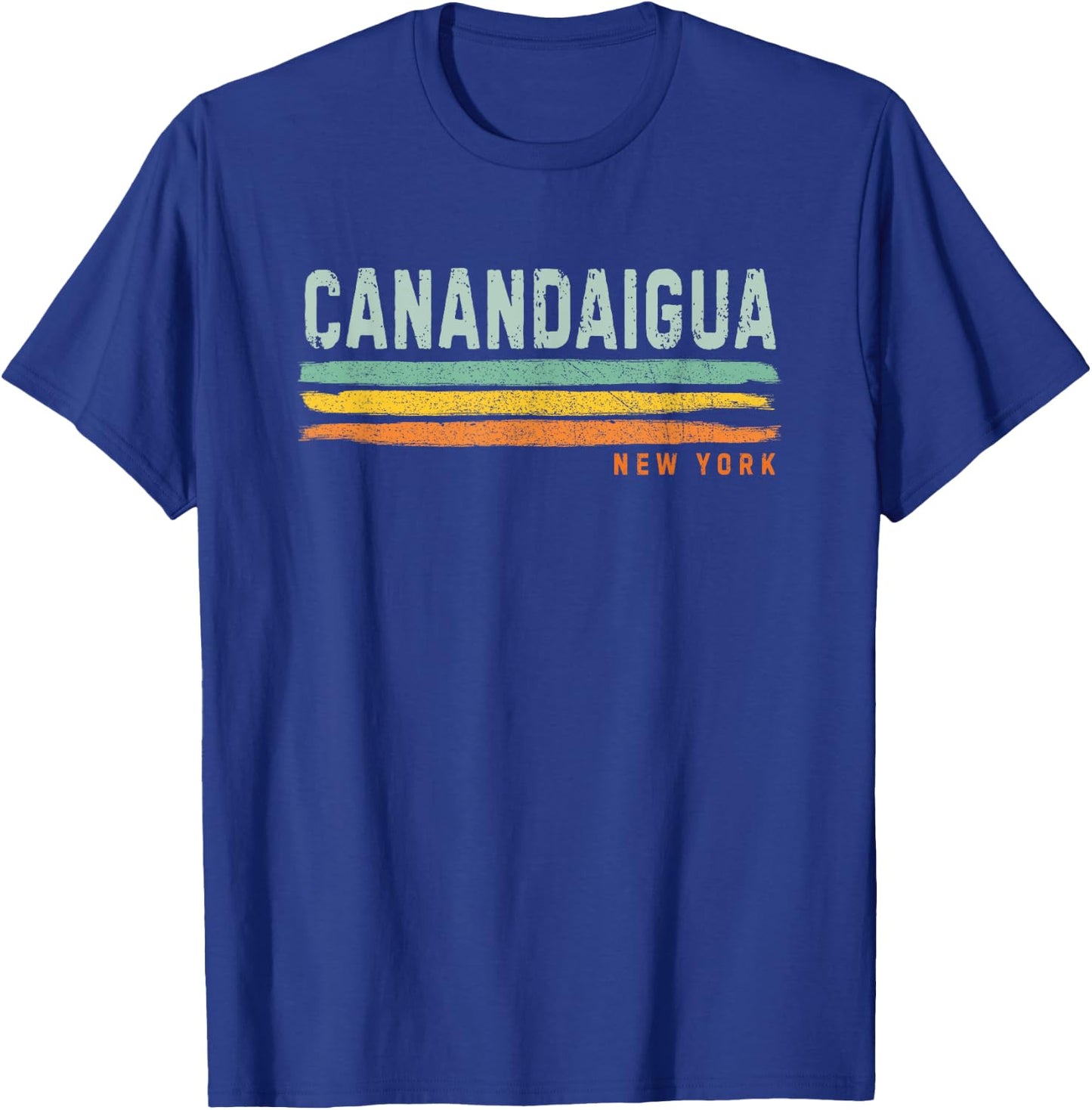 Vintage Stripes Canandaigua NY T-Shirt - T-Shirt | Royal