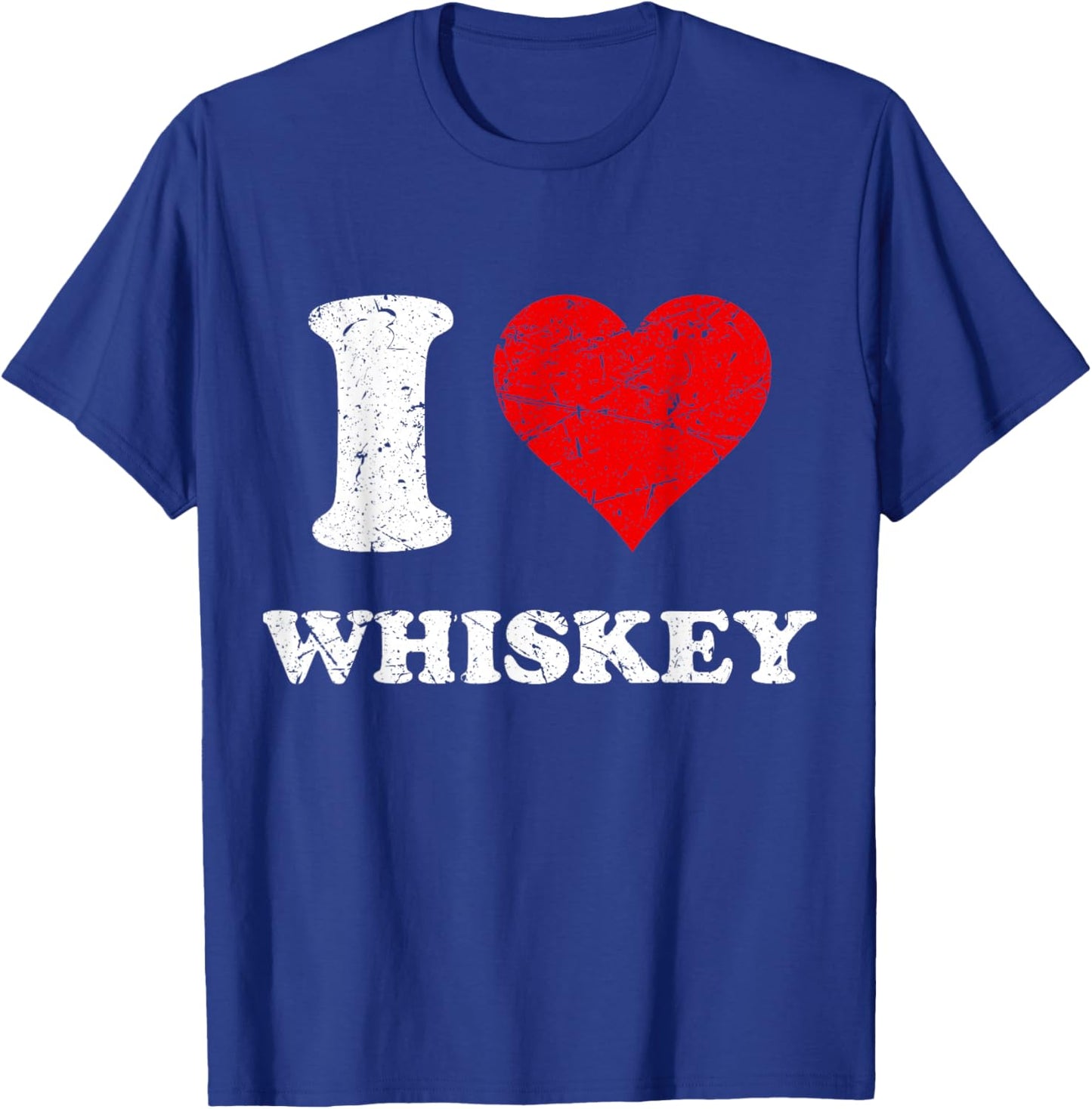 Distressed Alcohol Drinking I Heart Whiskey I Love Whiskey T-Shirt - T-Shirt | Royal