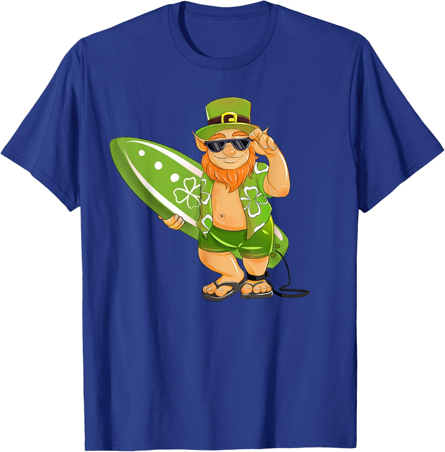 Surfing Leprechaun Hawaiian Surfing St Patricks Day Hawaii T-Shirt - T-Shirt | Royal