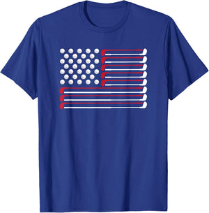 Golf American Flag Golf Player Lover Golfing Golfer T-Shirt - T-Shirt | Royal