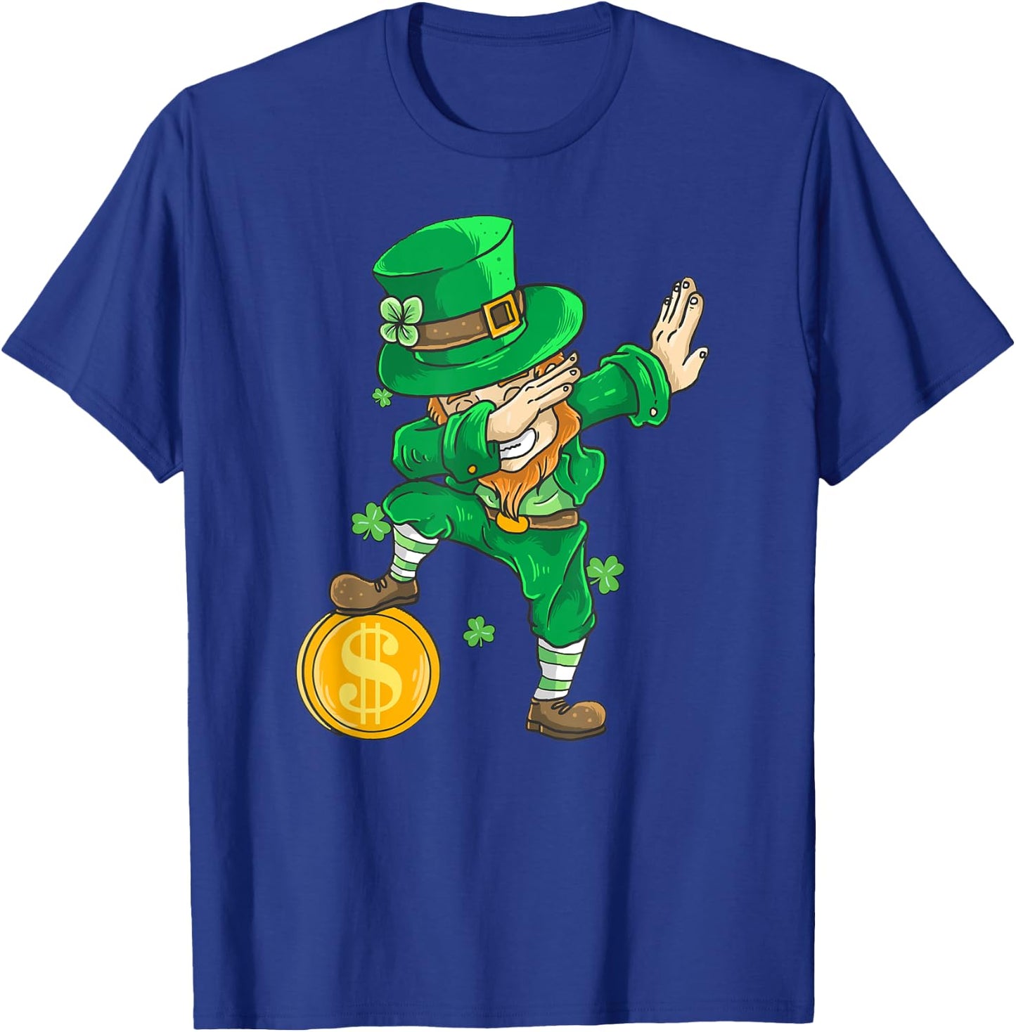 St Patricks Day Dabbing Leprechaun Kids Dab T-Shirt - T-Shirt | Royal