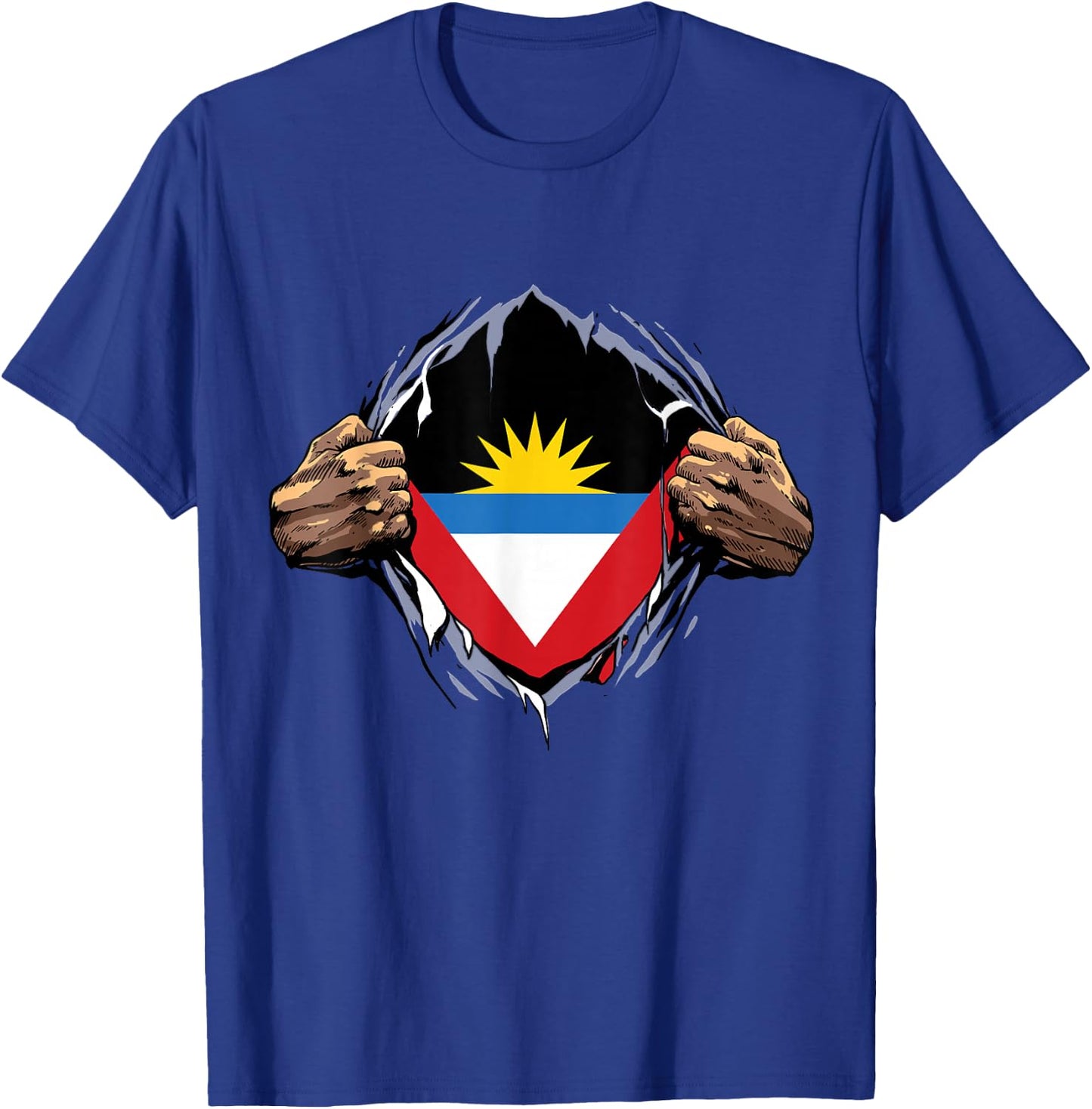 Antigua and Barbuda Shirt Super Antigua Flag Antiguan Roots T-Shirt - T-Shirt | Royal