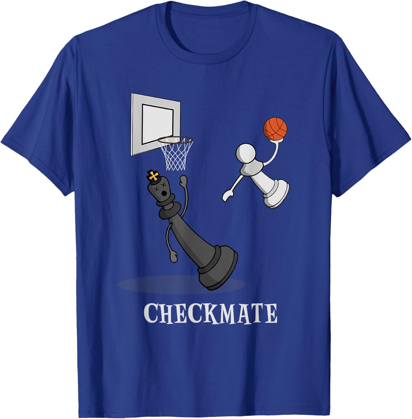 Funny Checkmate Chess Basketball Game Board King Pawn Piece T-Shirt - T-Shirt | Royal