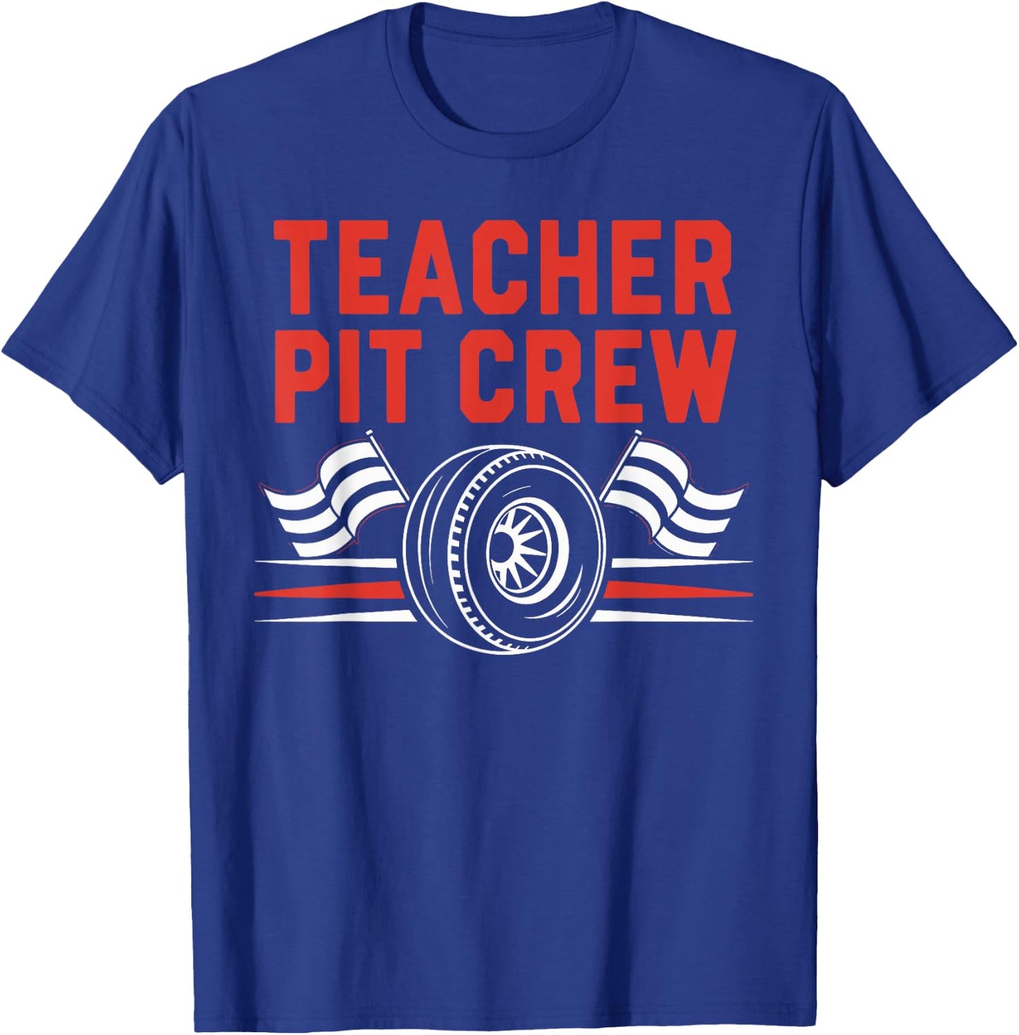 Teacher Pit Crew Race Car Driver Costume Men Women Kids T-Shirt - T-Shirt | Royal