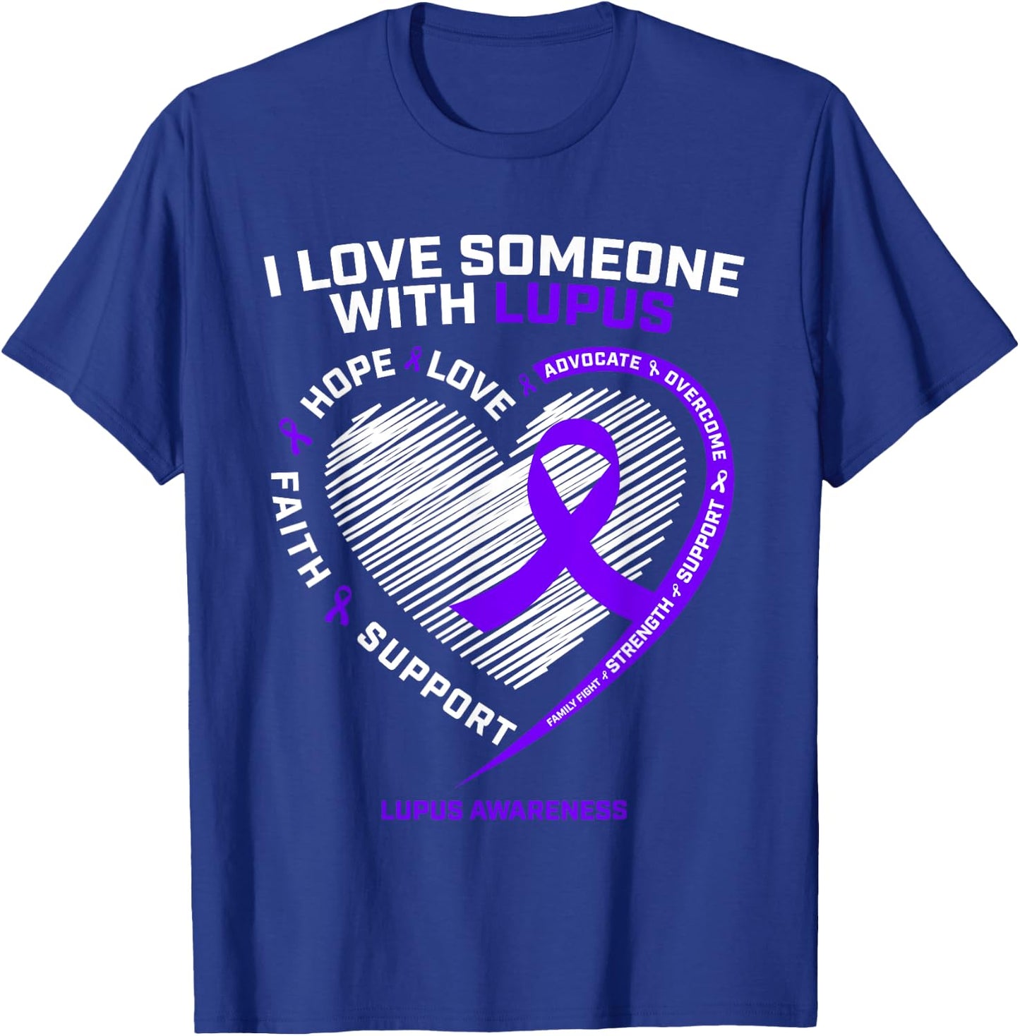 Men Women Mom Wife Gifts Products Daughter Lupus Awareness T-Shirt - T-Shirt | Royal