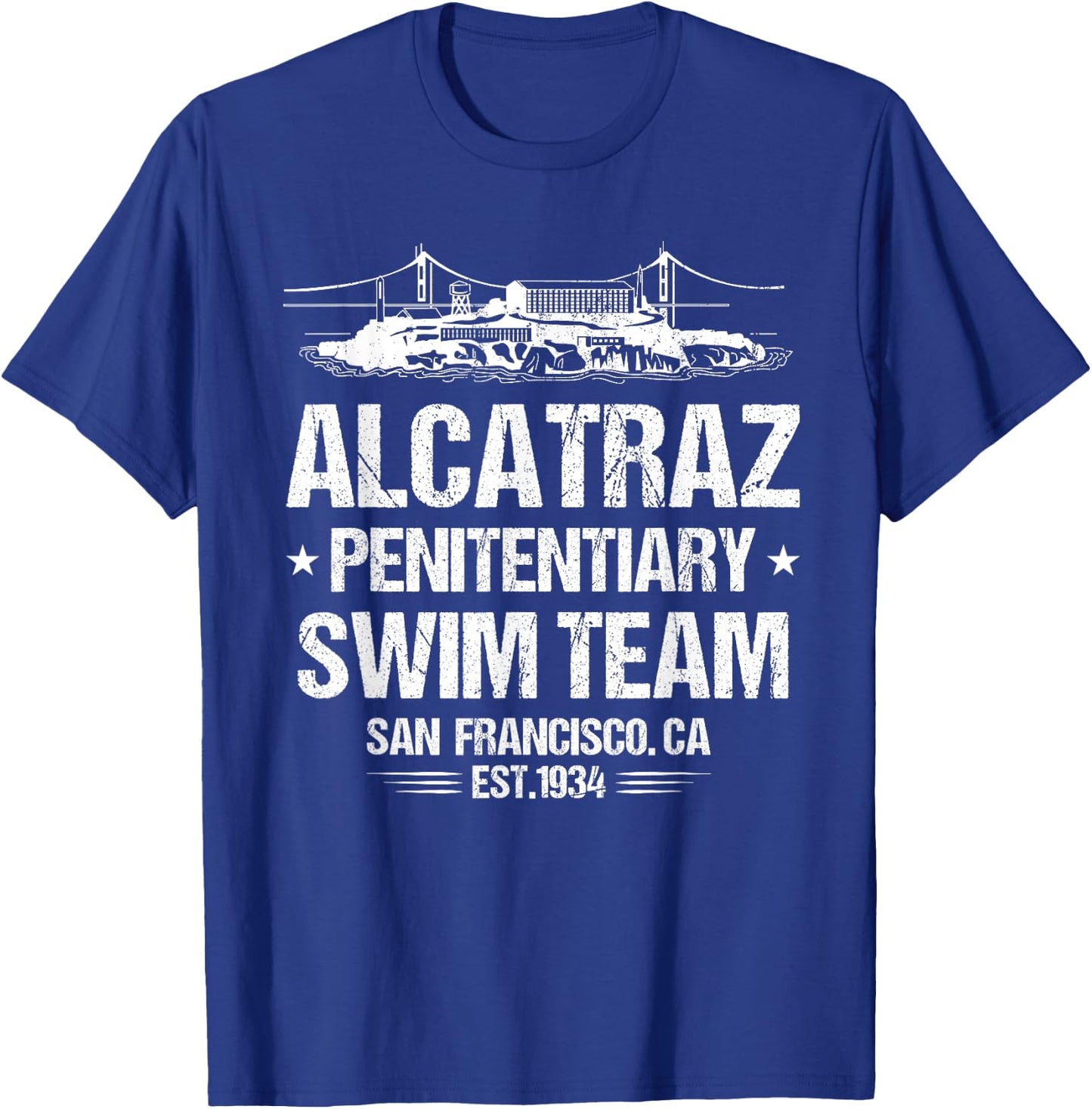 Alcatraz Penitentiary Swim Team T-Shirt - T-Shirt | Royal