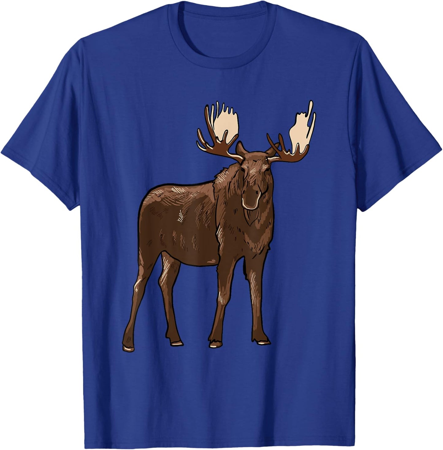 Moose Illustration Moose Lover Art T-Shirt - T-Shirt | Royal