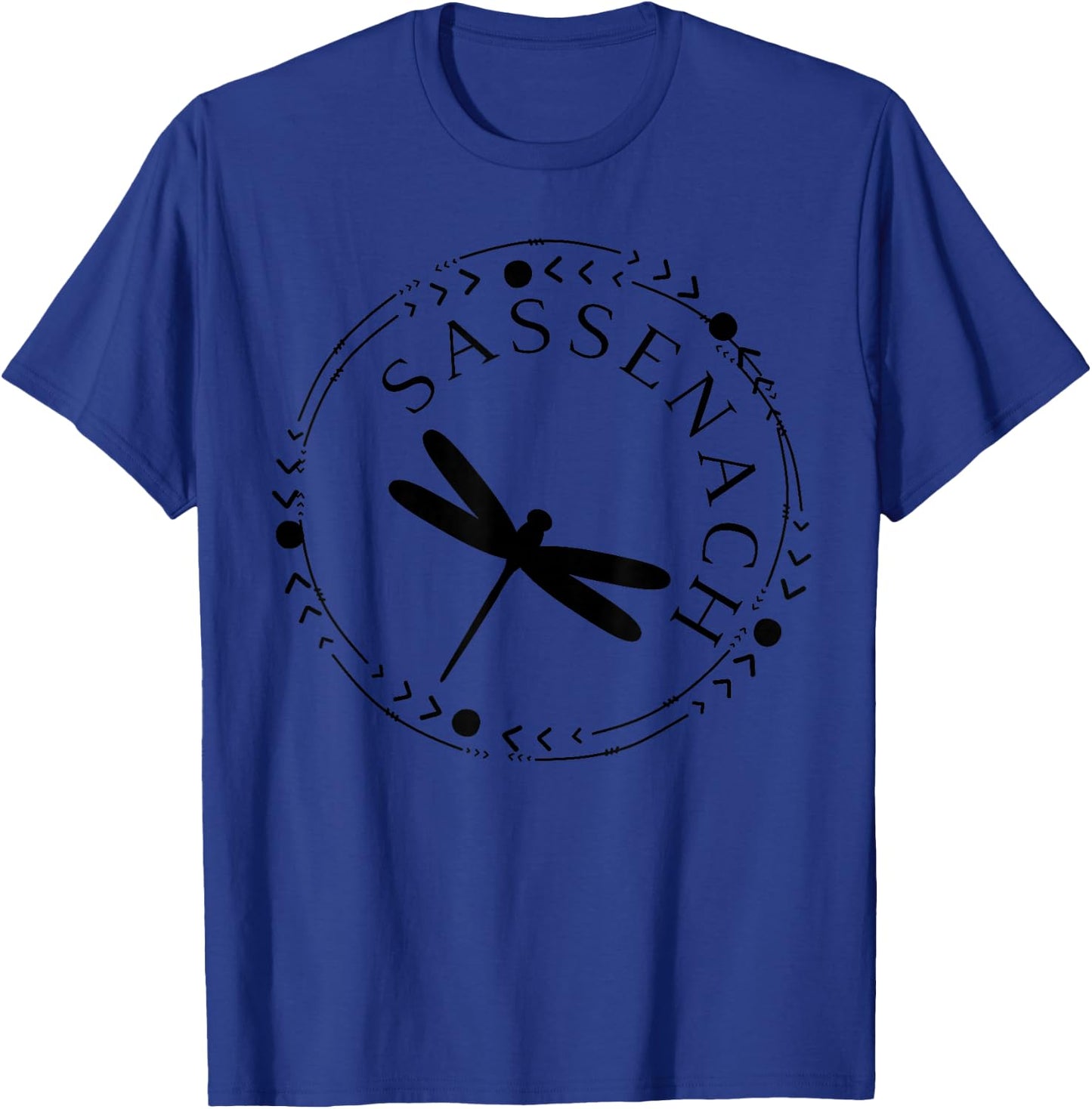 Sassenach Gifts Sassenach Dragonfly - -Adults, Grey, Small, Short Sleeve, , Classic Fit, Bohemian Style, Dragonfly Pattern T-Shirt - T-Shirt | Royal